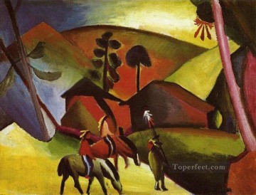 Caballo Painting - Indios a caballo expresionismo August Macke